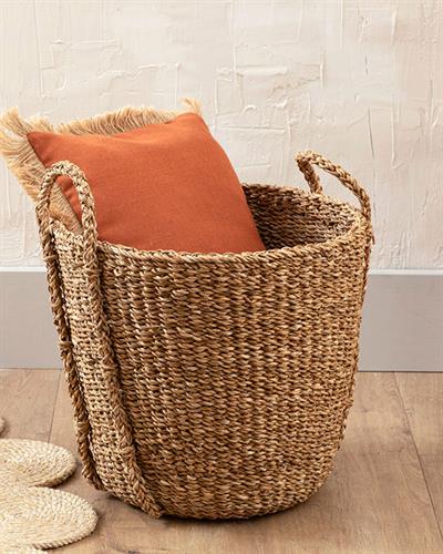 Nature Кошница Слама 35x30 см Кафяв