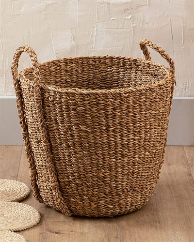 Nature Кошница Слама 35x30 см Кафяв