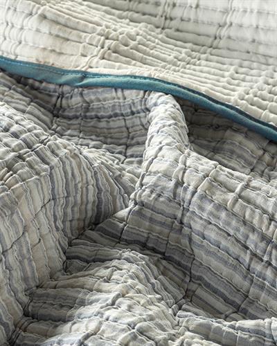 Naturel Lines Покривка За Легло К Единичен Размер, Дамски Шарени Единични Дълги Чорапи С Маншети, Синьо, 160 X 240 Cm