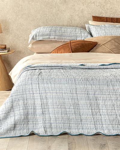 Naturel Lines Покривка За Легло К King Size, Дамски Шарени Единични Дълги Чорапи С Маншети, Синьо, 260 X 280 Cm