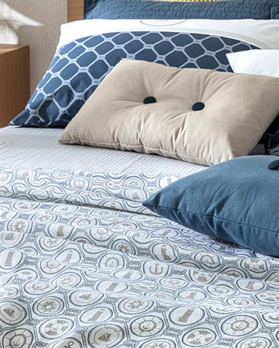 Nautical Комплект Пике Единичен Размер, Отпечатан, Тъмно Синьо, 150 X 220 Cm