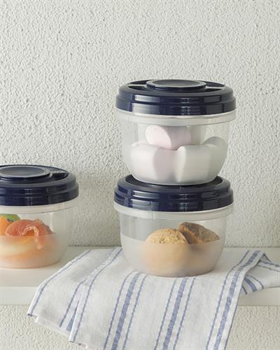 Nelly Комплект Кутия За Съхранение Пластмасов, Тъмно Синьо, 3 X 500 Ml