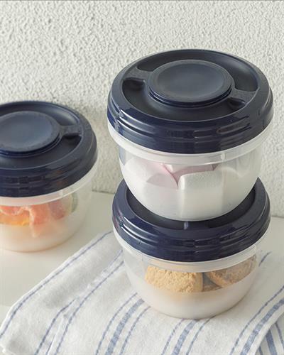 Nelly Комплект Кутия За Съхранение Пластмасов, Тъмно Синьо, 3 X 500 Ml