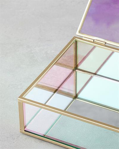 Nerita Декоративна Кутия 14.2x14.2x5.5см Блясък ирис
