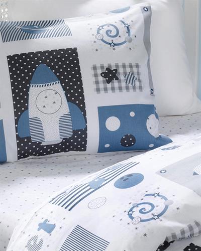 New Planet Бебешки Спален Комплект Памучен, Синьо, 100 X 150 Cm