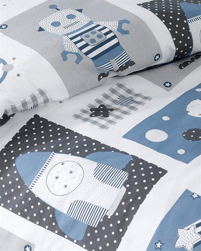 New Planet Бебешки Спален Комплект Памучен, Синьо, 100 X 150 Cm