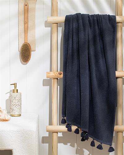 Nico Cottony Fringed Bath Towel 70x140 cm Anthracite