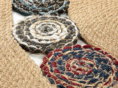 Nikky Jute Decorative Jute Carpet 90 cm Multicolor
