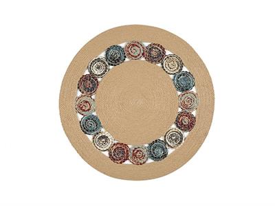 Nikky Jute Decorative Jute Carpet 90 cm Multicolor