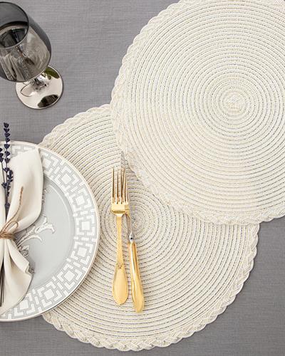 Nila Подложки За Хранене 2 бр. Полиестер 38 см Бежов