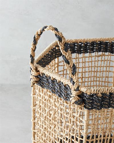 Nilda Кошница Хартиено влакно 30x30 см Натурален - Черен