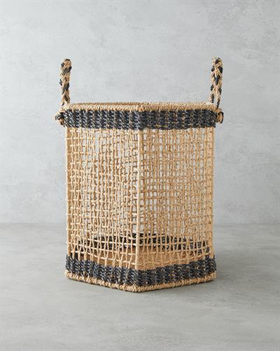 Nilda Кошница Хартиено влакно 30x30 см Натурален - Черен