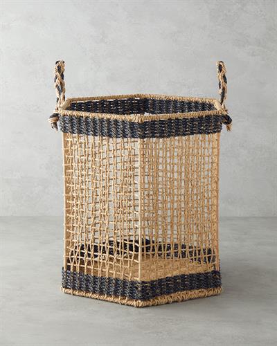 Nilda Кошница Хартиено влакно 35x35 см Натурален - Черен