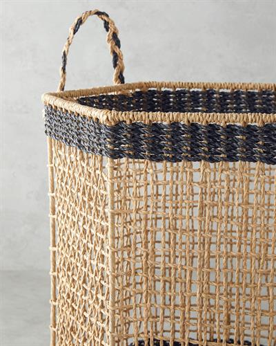 Nilda Кошница Хартиено влакно 35x35 см Натурален - Черен