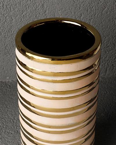 Noble Ваза Каменна керамика 11,5x11,5x22,5 см Златен