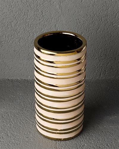 Noble Ваза Каменна керамика 11,5x11,5x22,5 см Златен