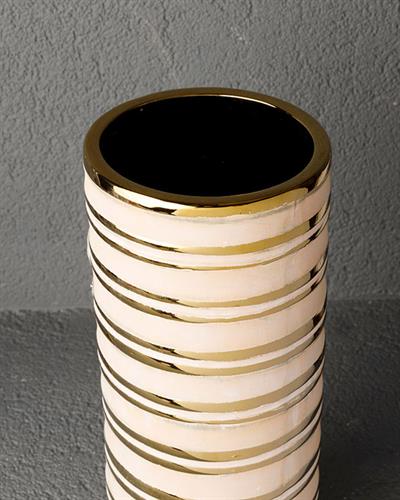 Noble Ваза Каменна керамика 12,5x12,5x28 см Златен