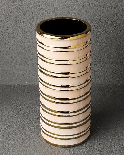 Noble Ваза Каменна керамика 12,5x12,5x28 см Златен