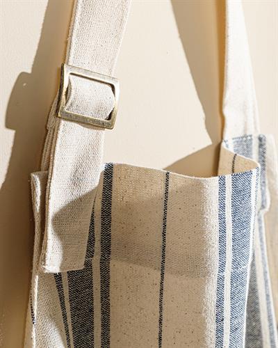 Nola Кухненска Престилка Тройна ръчна изработка Памук 80x65 Морскосин - Кремав