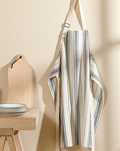 Nola Кухненска Престилка Тройна ръчна изработка Памук 80x65 Морскосин - Кремав