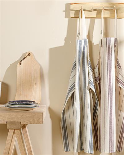 Nola Кухненска Престилка Тройна ръчна изработка Памук 80x65 Морскосин - Кремав