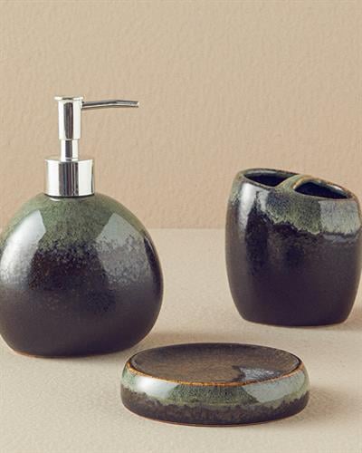 Nora Комплект За Баня 3 бр. Керамика 12x16+9,5x10+11,5x2,5 см Сив