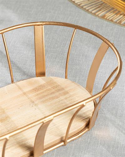 Norma Кошница За Хляб 93% Метал 7% МДФ 22x14 см Златен