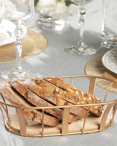 Norma Кошница За Хляб 93% Метал 7% МДФ 22x14 см Златен