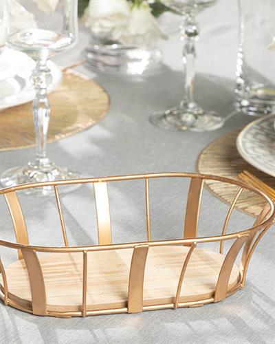 Norma Кошница За Хляб 93% Метал 7% МДФ 22x14 см Златен