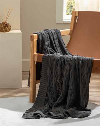 North Pole Шал За Кресло Трикотаж, Антрацит, 130 X 170 Cm