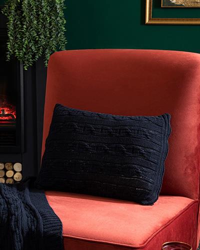 North Pole Декоративна Калъфка За Възглавница Трикотаж, Тъмно Синьо, 40 X 40 Cm