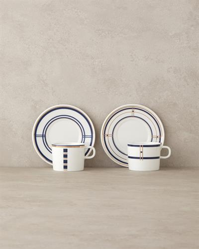 Nuance Сервиз За Чай 4 части за 2 души Костен порцелан 200 мл Морскосин