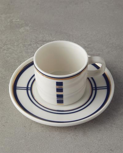 Nuance Комплект С Чаши За Кафе 4 части за 2 души Костен порцелан 90 мл Морскосин