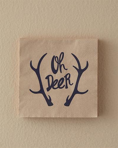 Oh Deer Хартийни Салфетки 20 Бр., Хартия, Черно, 33 X 33 Cm