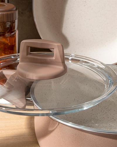 Olea Комплект Тенджери 7 Части, Гранит, Розово, 20-24-26-26 Cm