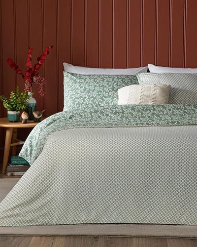 Olive Branch Спално Бельо Компле Единичен Размер, Креп, Зелено, 160 X 220 Cm