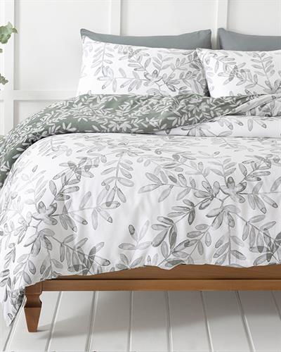 Olive Twig Crêpe King Size Duvet Cover Set 240x220 cm Olive Green