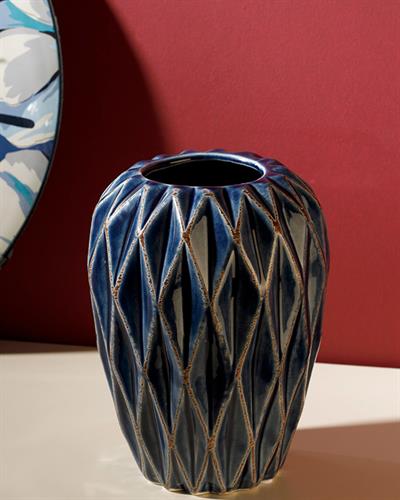 Olıvıa Ваза Каменна керамика 12,8x12,8x17,2 см Морскосин