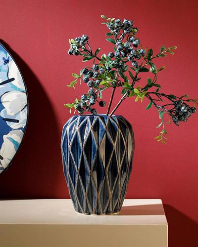 Olıvıa Ваза Каменна керамика 12,8x12,8x17,2 см Морскосин