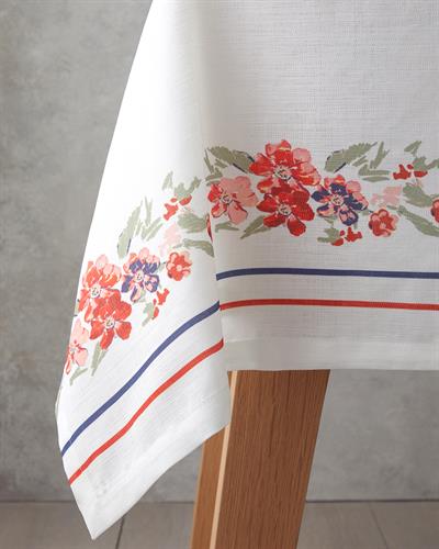 Покривка За Маса Полиестер 150x200 см Бял - Червен