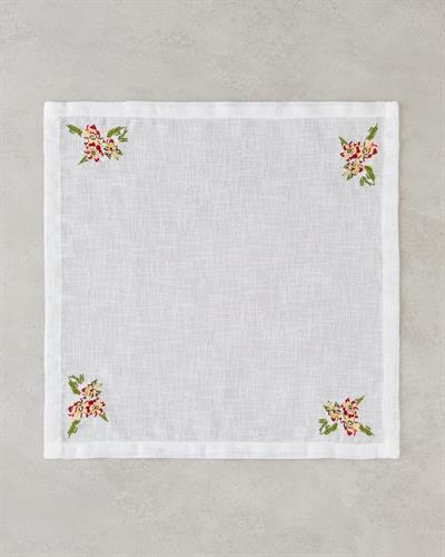 Салфетки За Гости 2 бр. Полиестер 40x40 см Бял - Червен