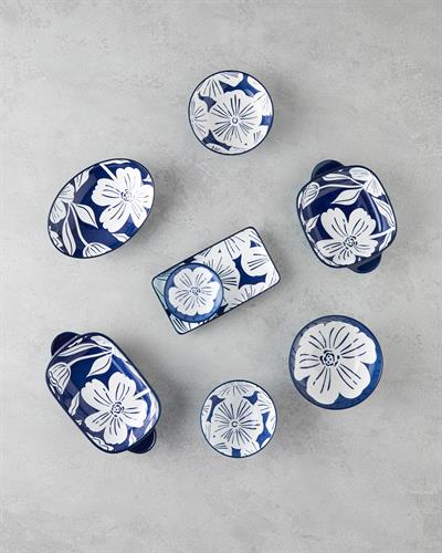 Ophelia Купа Порцелан 11 см Син - Бял.