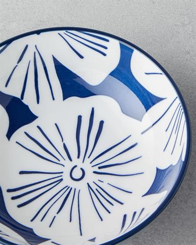 Ophelia Купа Порцелан 13 см Син - Бял.