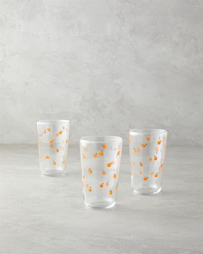 Orangeis Чаша 3 бр. Стъкло 400 мл Оранжев