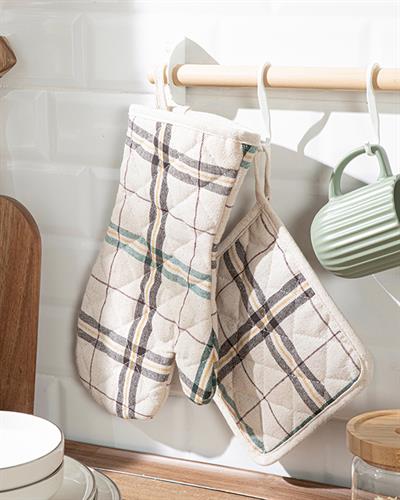 Orbit Готварска Ръкавичк Памучен, Бежово-Зелено, 19 X 33 Cm