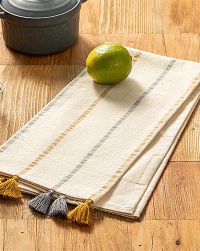 Organic Striped Кърпа За Изсушаване Памучен, Естествен, 40 X 60 Cm