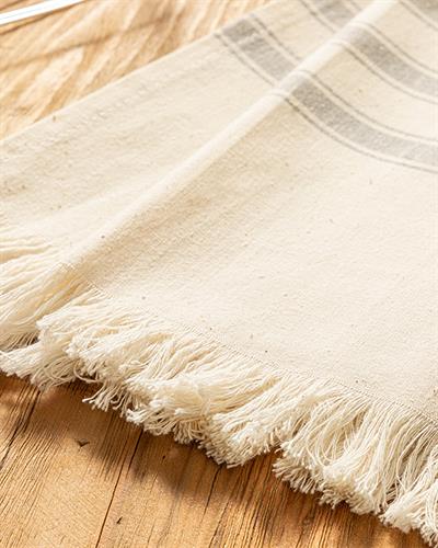 Organic Striped Кърпа За Изсушаване Памучен, Сиво, 40 X 60 Cm