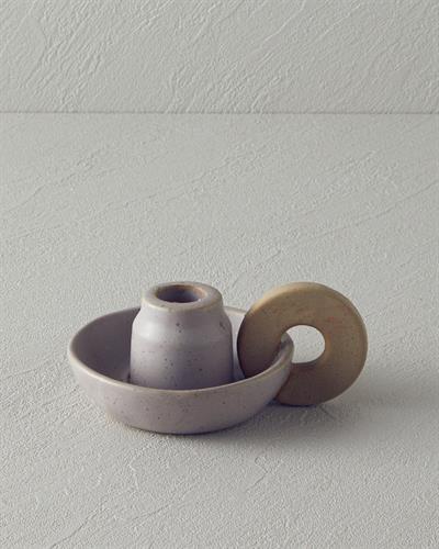 Oria Свещник Керамика 13x9.8x5.5 см Сив