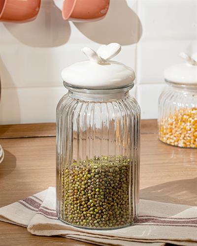 Orient Буркан Съхранение Стъкло 1200 мл Бял