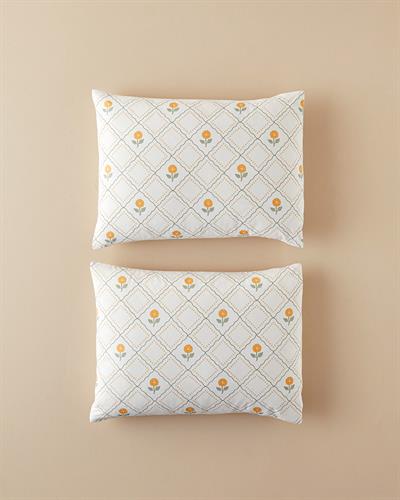 Ornament Blossom Калъфка За Възглавница 2 бр. Памучен 50x70 см Зелен - Жълт